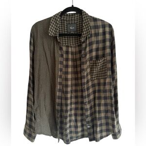 Rails Revolve Hunter Plaid Button-Up Shirt Green and Black, Size Medium